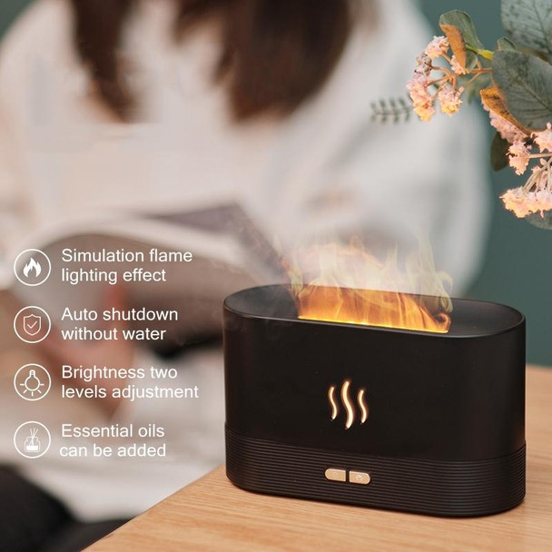 Flame Aroma Diffuser Night Light Humidifier(White)
