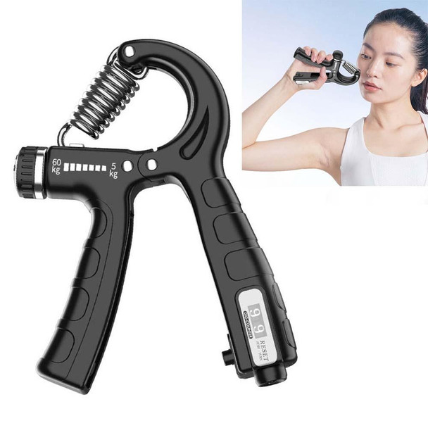 2 PCS 5-60kg Adjustable Mechanical Counting Gripper Finger Strength Training Device(Black)
