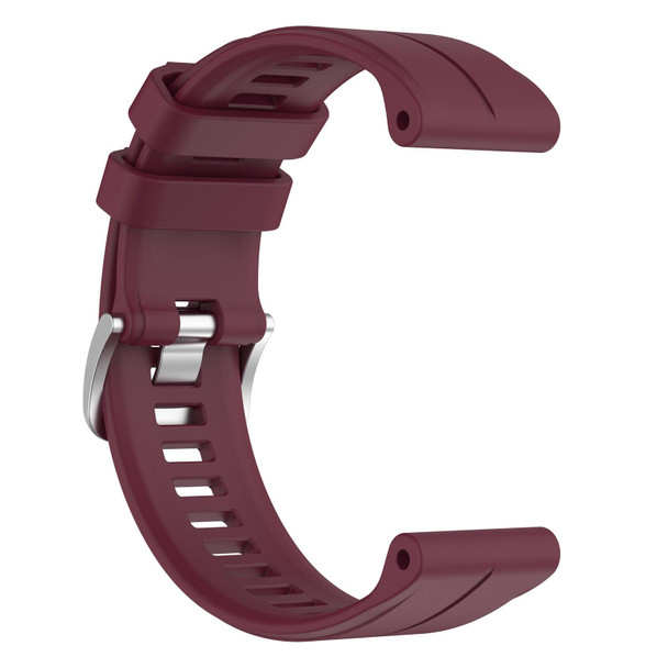 Garmin Descent G1 22mm Solid Color Silicone Watch Band(Burgundy)