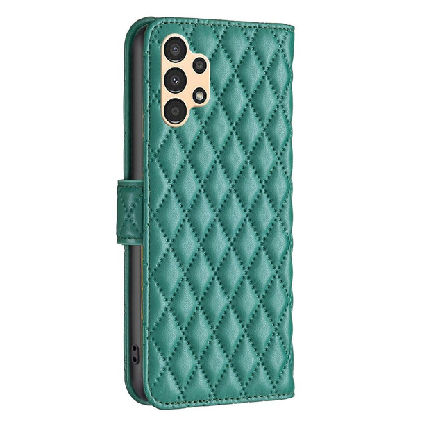 Samsung Galaxy A13 4G / 5G Diamond Lattice Wallet Leather Flip Phone Case(Green)