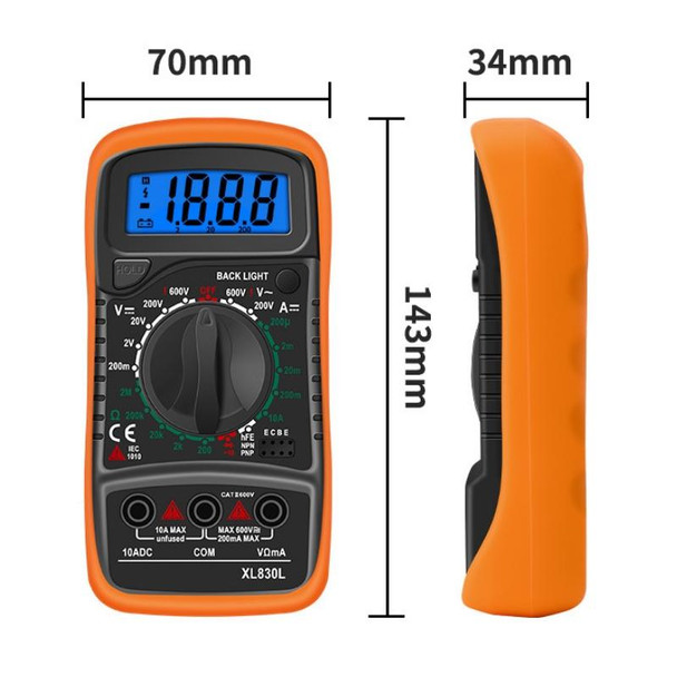 ANENG XL830L Multi-Function Digital Display High-Precision Digital Multimeter, Specification: Bubble Bag Packing(Blue)