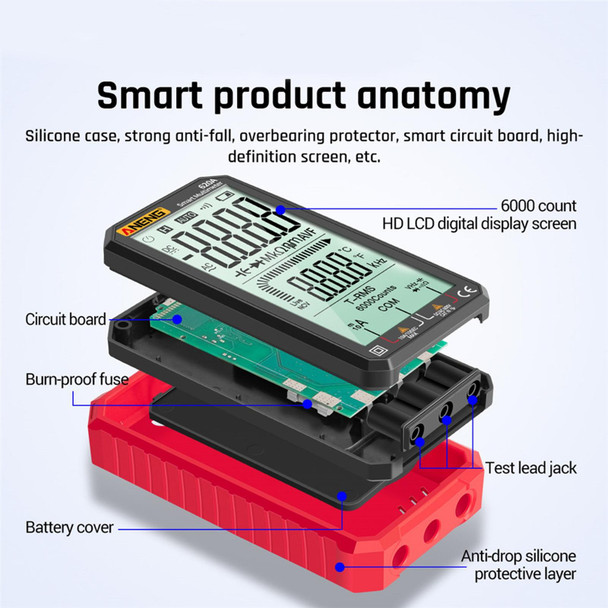 ANENG 620A Full Screen Smart Digital Multimeter(Black)