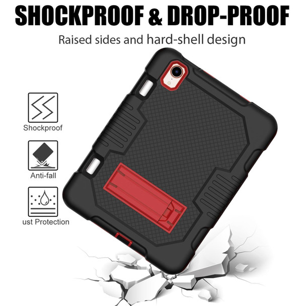 Contrast Color Robot Shockproof Silicone + PC Tablet Case - iPad mini 6(Black Red)