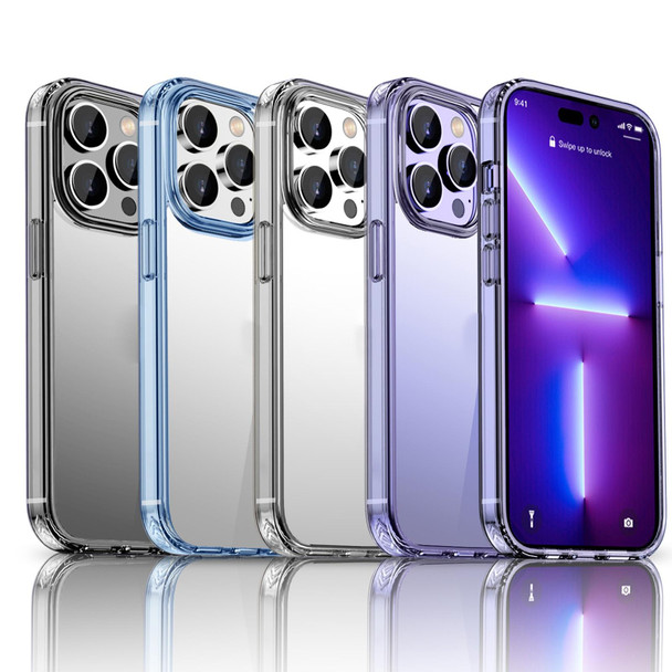 Crystal Clear Shockproof Phone Case - iPhone 14 Max(Transparent Purple)