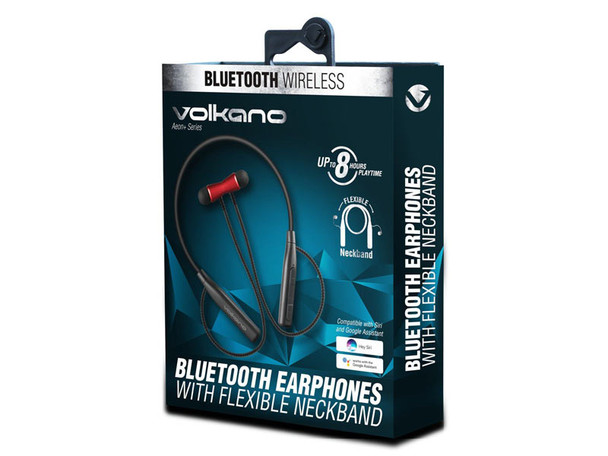 Volkano Aeon + Series Bluetooth Earphones with Neckband - Red