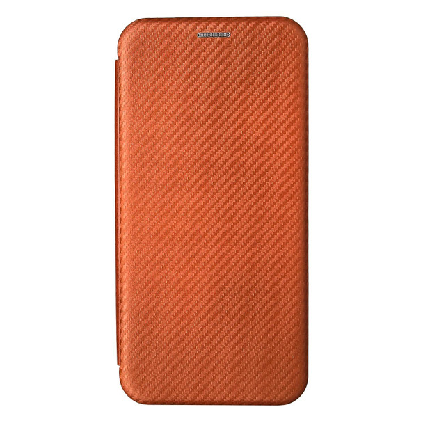 Carbon Fiber Texture Magnetic Horizontal Flip TPU + PC + PU Leatherette Case with Card Slot - Xiaomi Redmi 10(Brown)