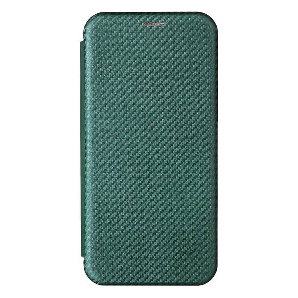 Carbon Fiber Texture Magnetic Horizontal Flip TPU + PC + PU Leatherette Case with Card Slot - Xiaomi Redmi 10(Green)
