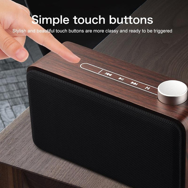 W5A Subwoofer Fabric Wooden Touch Bluetooth Speaker, Support TF Card & U Disk & 3.5mm AUX(Yellow Wood)