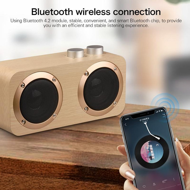 Q7 Subwoofer Wooden Bluetooth Speaker, Support TF Card & U Disk & 3.5mm AUX(Yellow Wood)