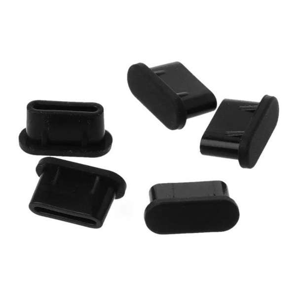 20 PCS Silicone Anti-Dust Plugs for USB-C / Type-C Port(Black)