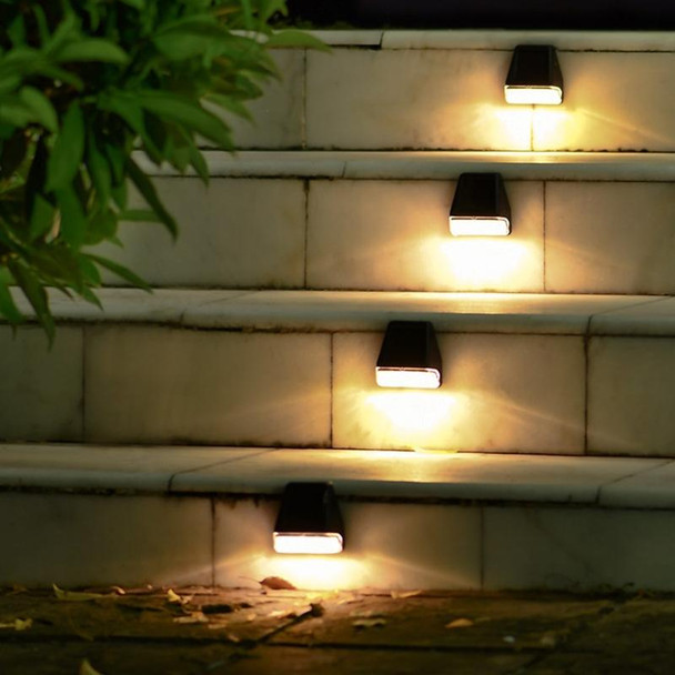 2 PCS Solar Wall Lamp Outdoor Rainfall Garden Decoration Stairs Light Fence LED Wall Light(Warm Light)