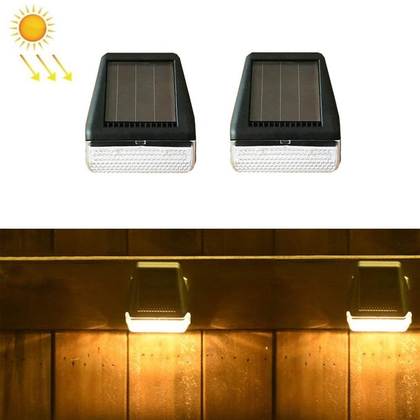 2 PCS Solar Wall Lamp Outdoor Rainfall Garden Decoration Stairs Light Fence LED Wall Light(Warm Light)