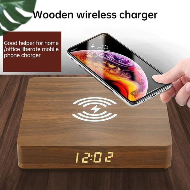 W50 Wooden Clock Wireless Charger (Walnut)