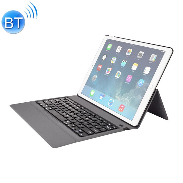 T129 - iPad Pro 12.9 inch (2017) / (2015) Ultra-thin One-piece Plastic Bluetooth Keyboard Leather Tablet Case with Stand Function (Black)