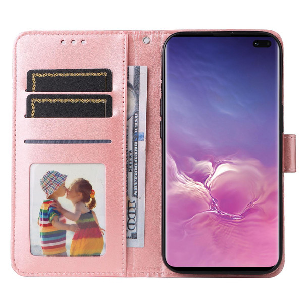 Samsang Galaxy S10+ Embossed Sunflower Leather Phone Case(Pink)