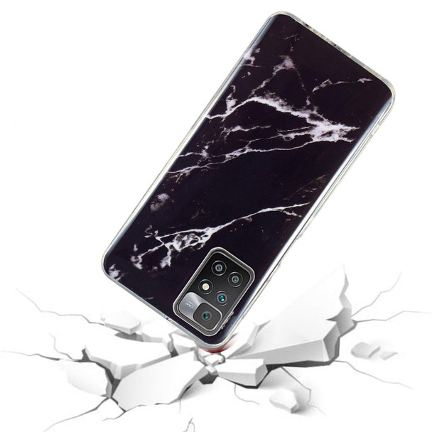 Xiaomi Redmi 10 IMD Marble Pattern TPU Phone Case(Black)