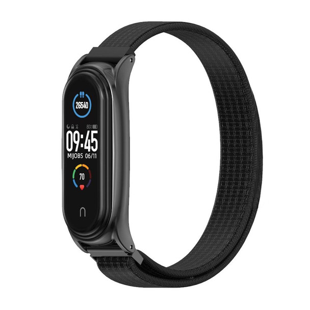 Xiaomi Mi Band 6 / 5 / 4 / 3 Mijobs Nylon Loop Plus Watch Band Watch Band(Black)