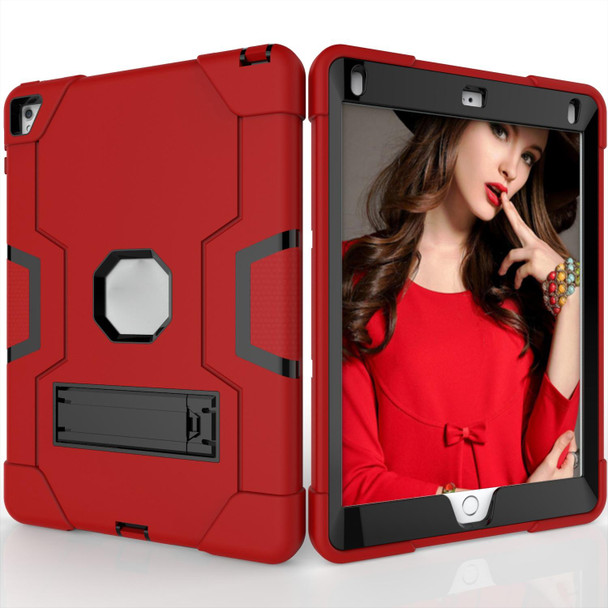 Contrast Color Robot Silicone + PC Tablet Case - iPad 6 / iPad Pro 9.7 2016(Red + Black)