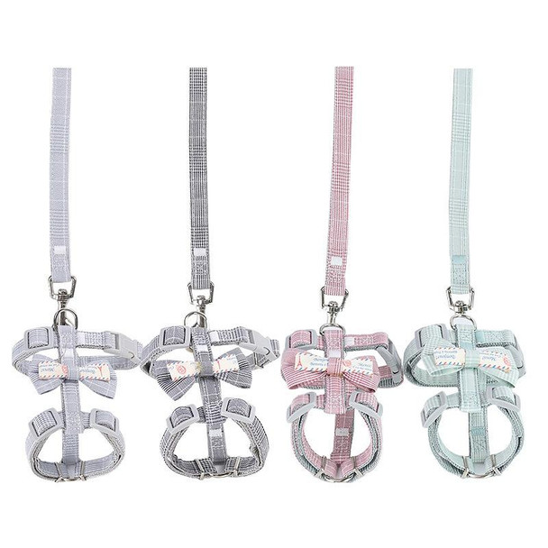 2 PCS Bow-knot Anti-breakaway Adjustable Cat Leash L(Grey)