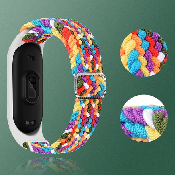 Xiaomi Mi Band 6 / 5 / 4 / 3 Adjustable Nylon Braided Elasticity Watch Band(Colorful Denim)