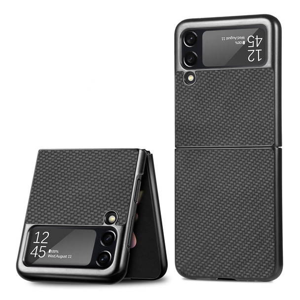 Samsung Galaxy Z Flip3 5G Cross Pattern Slim PC Protective Case(Black)