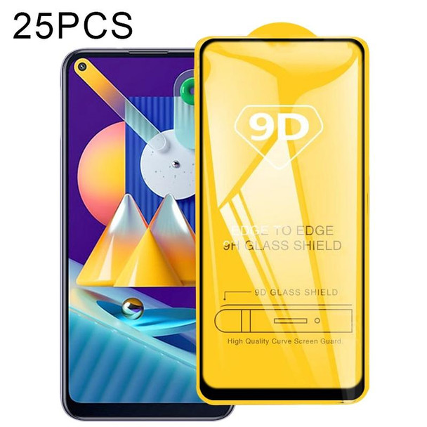 Samsung Galaxy M11 25 PCS 9D Full Glue Full Screen Tempered Glass Film