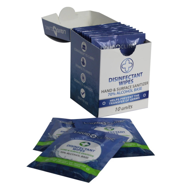 Liquid Clinic - Sachet Wipe 10 pack Individually Wrapped