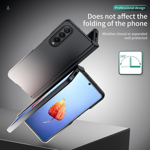 Samsung Galaxy Z Fold4 Colorful Gradient Phone Case(Black White)