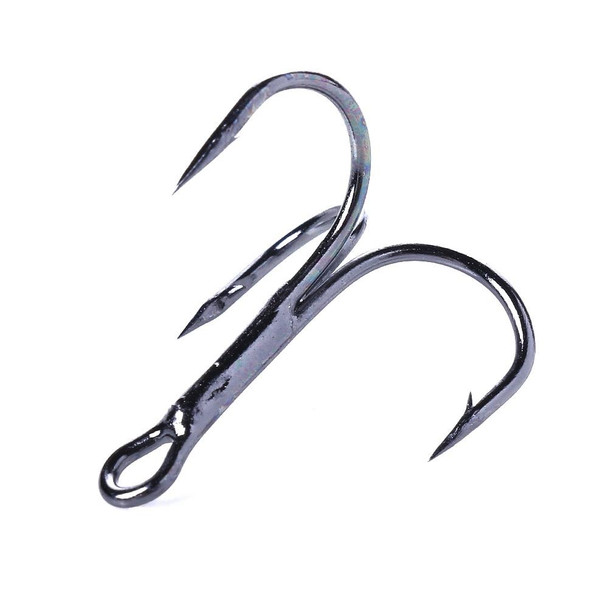 20 PCS Classic Black High Carbon Steel Fishing Three-jaw Treble Hooks