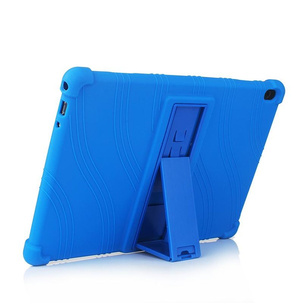 Lenovo Tab M10 Tablet PC Silicone Protective Case with Invisible Bracket(Dark Blue)