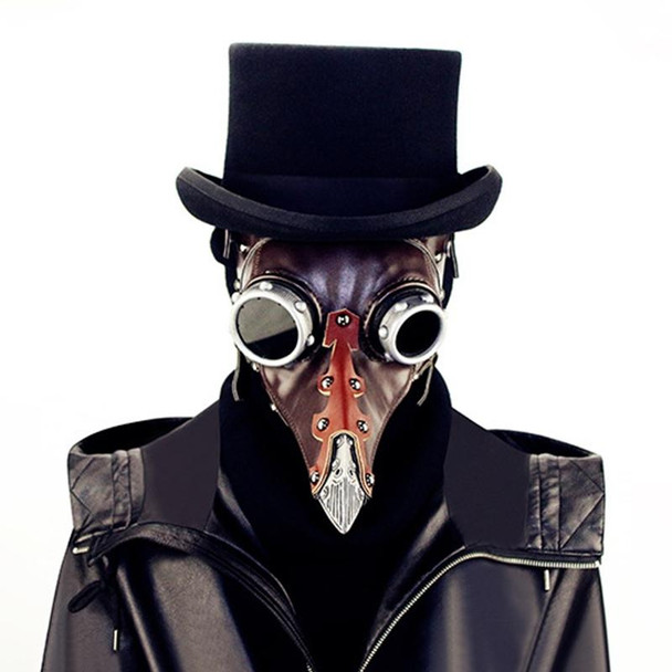 FHG103BN Halloween Metal + Leatherette Beak Shape Mask