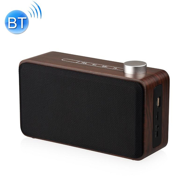 W5A Subwoofer Fabric Wooden Touch Bluetooth Speaker, Support TF Card & U Disk & 3.5mm AUX(Walnut)