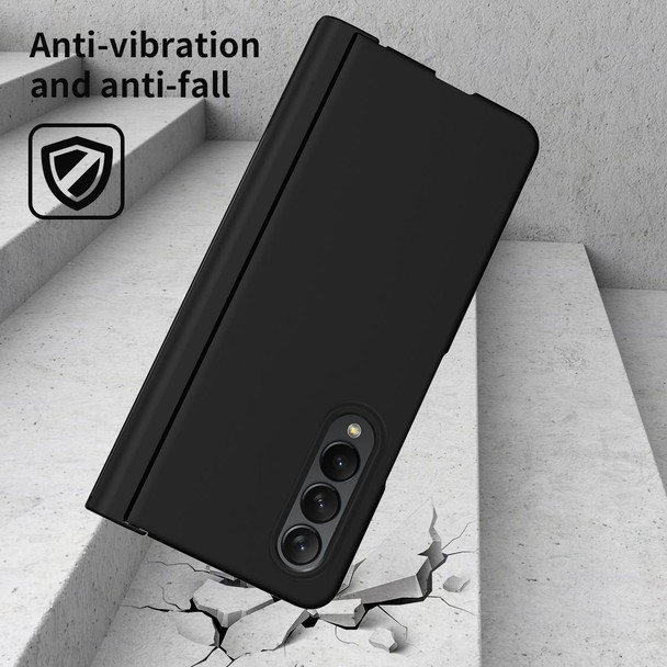 Samsung Galaxy Z Fold4 Macaron Hinge Phone Case with Stylus Pen Fold Edition & Protective Film(Black)