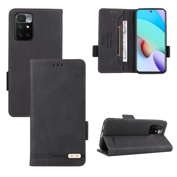 Xiaomi Redmi 10 5G/Note 11E Magnetic Clasp Flip Leather Phone Case(Black)