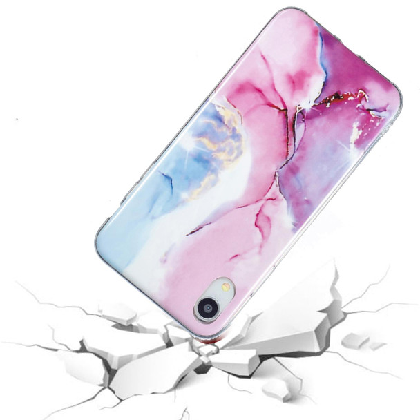 IMD Marble Pattern TPU Phone Case - iPhone XR(Pink Blue)