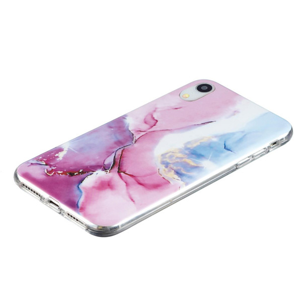 IMD Marble Pattern TPU Phone Case - iPhone XR(Pink Blue)