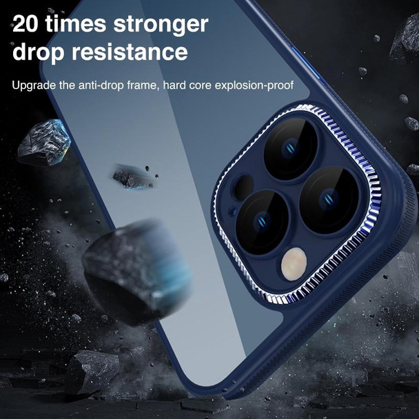 Shockproof Metal + Acrylic + TPU Phone Case - iPhone 14(Blue)