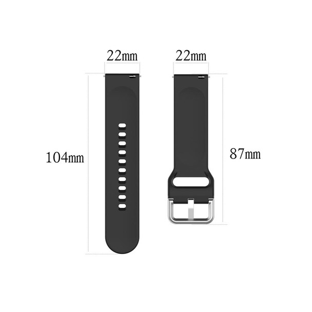 22mm Universal Silver Buckle Silicone Watch Band, Size:S(Blue Grey)