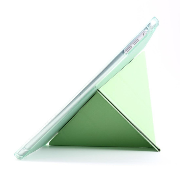 iPad Air 2 Airbag Deformation Horizontal Flip Leather Case with Holder & Pen Holder(Mint Green)