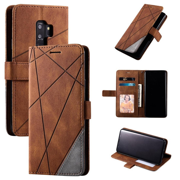 Samsung Galaxy S9 Plus Skin Feel Splicing Horizontal Flip Leather Case with Holder & Card Slots & Wallet & Photo Frame(Brown)