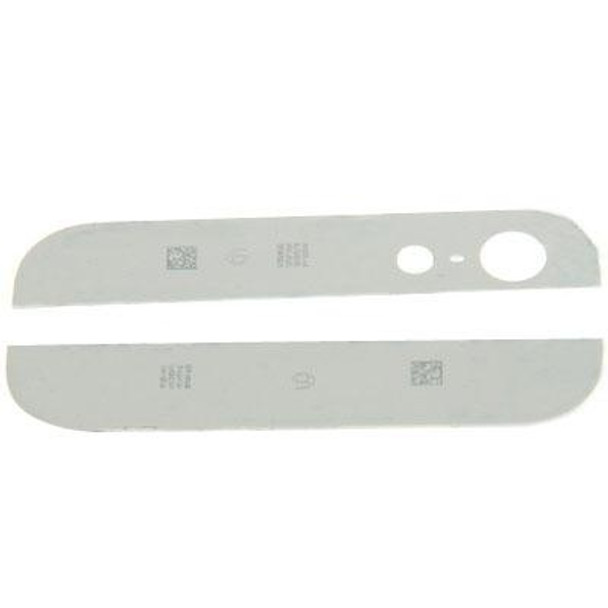 Original Back Cover Top & Bottom Glass Lens for iPhone 5(White)