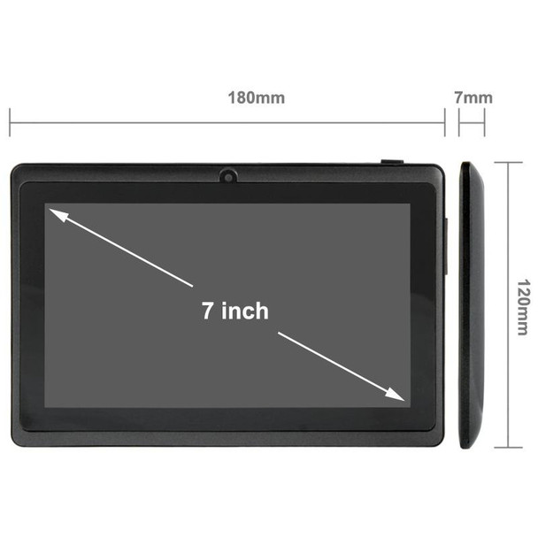 7.0 inch Tablet PC, 512MB+4GB, Android 4.2.2, 360 Degrees Menu Rotation, Allwinner A33 Quad-core, Bluetooth, WiFi(Black)