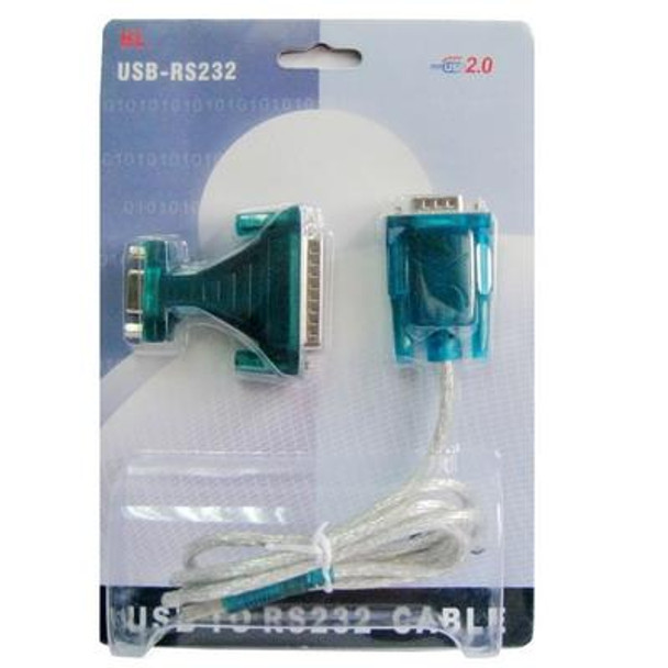 USB to RS232 9 Pin Male Cable & RS232 9P Female to RS232 25 Pin Male Adapter with Single Chip