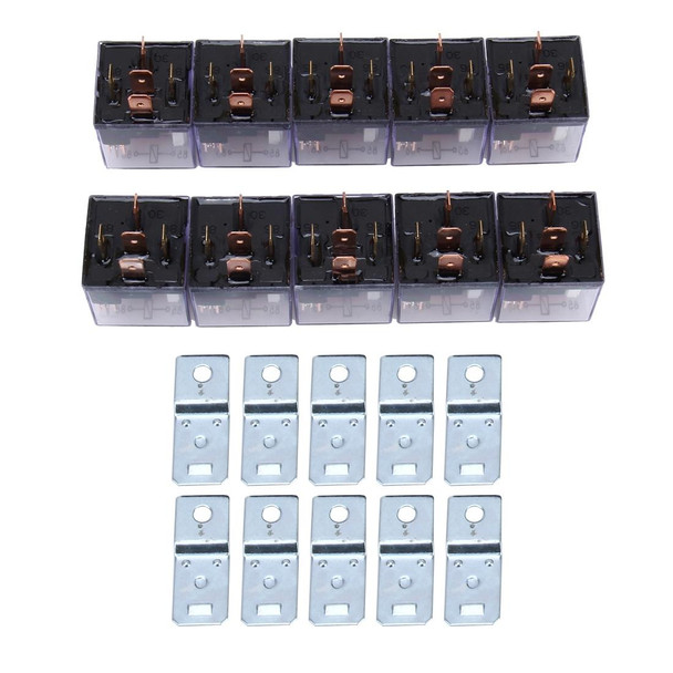 10 PCS JD-1914 80 AMP 12V Waterproof Car Auto Five Plugs Relay