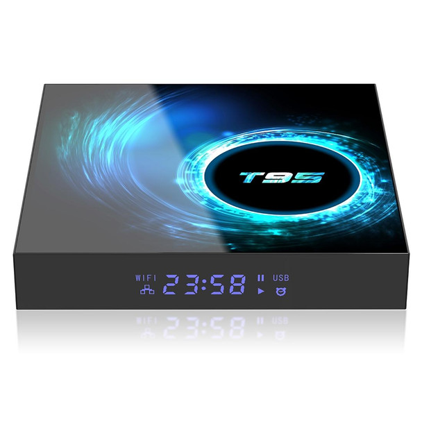 T95 6K UHD Smart TV Box with Remote Controller, Android 10.0, H616 Quad-Core Cortex-A53, 4GB + 64GB, Support WiFi / AV / HDMI / RJ45 / USB / TF Card