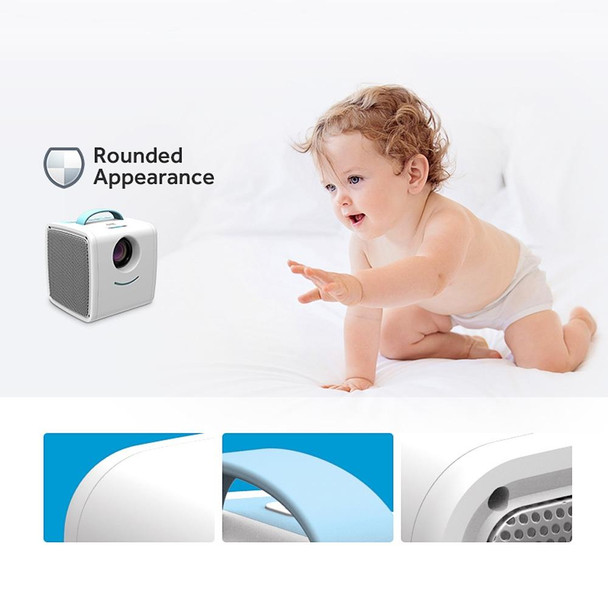 W-S1 10W Children Video Projector 30 Lumens HD 1080P LCD Technology, Support AV / USB / Mini SD Card / HDMI / Audio (Blue)