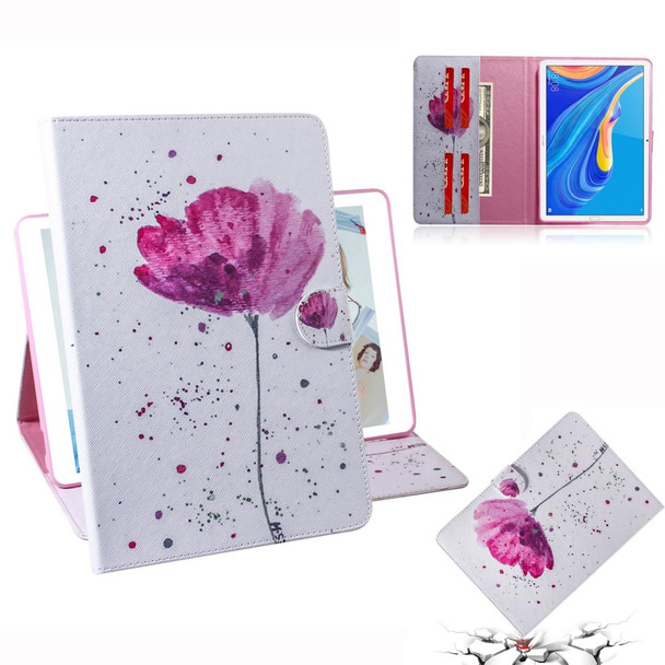 3D Colored Drawing Horizontal Flip Leatherette Case with Holder & Card Slot & Wallet - Huawei MediaPad M6 10.8(Purple Orchid)