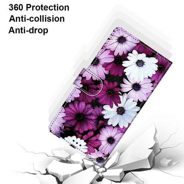 Samsung Galaxy S10+ Coloured Drawing Cross Texture Horizontal Flip PU Leather Case with Holder & Card Slots & Wallet & Lanyard(Chrysanthemum Pink White Purple)