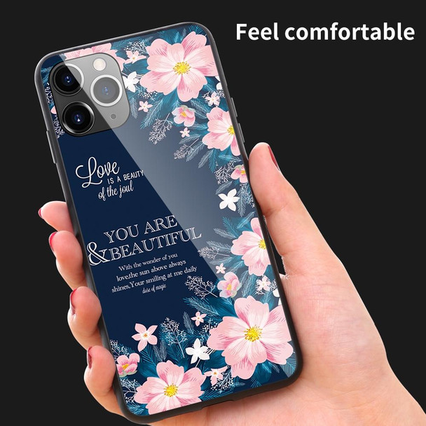 iPhone 11 Colorful Painted Glass Case(Flower)