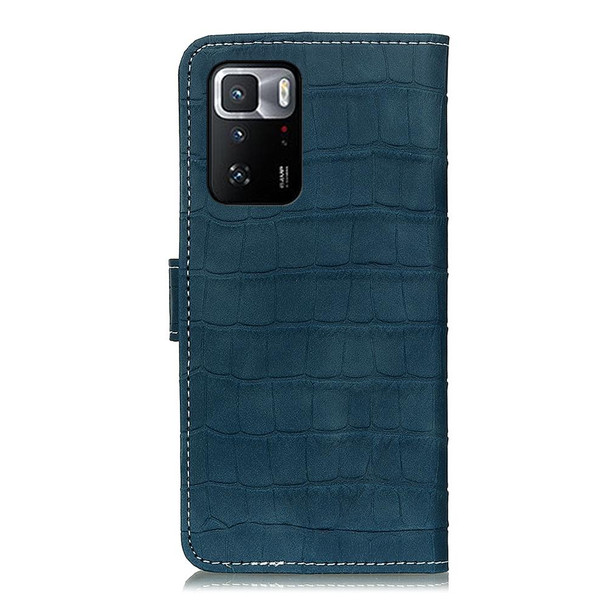 Xiaomi Poco X3 GT Magnetic Crocodile Texture Horizontal Flip Leather Case with Holder & Card Slots & Wallet(Green)